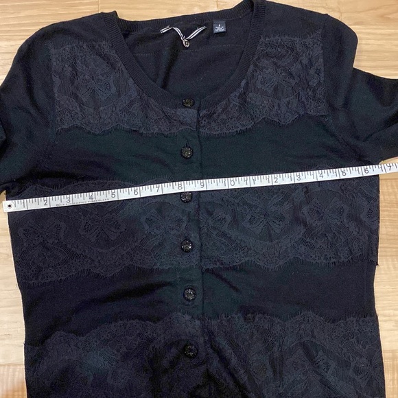 Black Cardigan with Lace KNITTED AND KNOTTED - Picture 9 of 14